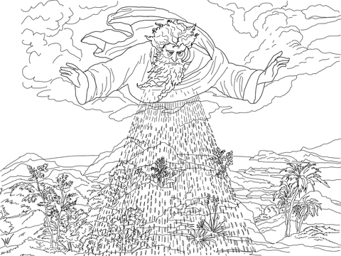 Third Day Of Creation Coloring Page